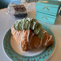 Matcha croissant  at Unicorniverse Bakery & Cafe in Round Rock