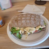 Vegan panini with hummus at Pane, Amore & Fantasia in Minori