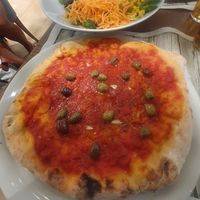Pizza & side salad at Eccellenze della Costiera in Naples