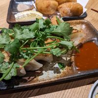 Coriander gyoza at Pariking in Kanazawa