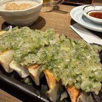 Vegetable gyoza with green onions   at Pariking in Kanazawa