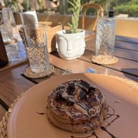 Cinnamon pancakes with nut-ella  at Nicole's Greenhouse in Hurghada