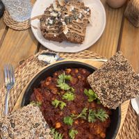 Delicious shakshuka and banana bread   at Nicole's Greenhouse in Hurghada