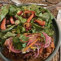 Chili sin Carne with sweet potato base  at Nicole's Greenhouse in Hurghada