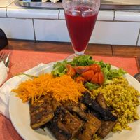 Smoked tofu and veggies. at Vegetariana in Buenos Aires