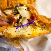 Vegan calzone  at Sarpino's Pizzeria in Atlanta