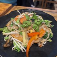 Vege and Tofu Pad See Eew - ask for no egg (not on vegan menu) - really good  at Baanrai Thai Cafe and Restaurant in Wetherby