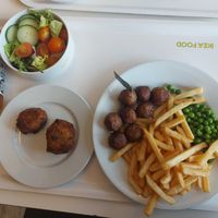 8 veggie balls with fries and salad & a side of pakora at IKEA - Croydon  in Croydon