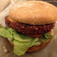 Veggie Burger at Tastebuds in Willits
