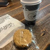 Oatmilk cream cookie and almond milk latte  at Foxtail Coffee in Temple Terrace
