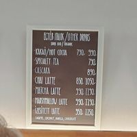 Wall menu at Ecocafe in Budapest