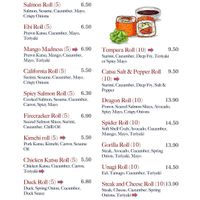 Menu 7 at Catsu  in Wigan