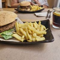 Vegan burger at Ses Voltes in Menorca