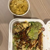 Caesar salad with Mac & cheese  at Two-Bit Villains in Adelaide