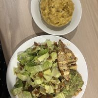 Caesar salad with mac and cheese  at Two-Bit Villains in Adelaide