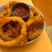 Onion rings  at Two-Bit Villains in Adelaide