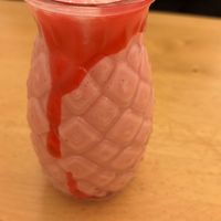 Strawberry milkshake with oatt milk  at Two-Bit Villains in Adelaide