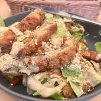 Caesar salad with faux chicken   at Two-Bit Villains in Adelaide
