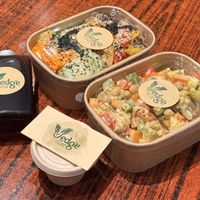 Curry rice, soba salad and iced americano  at Vedge Macau in Macau