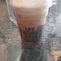 Ice latte with oatmilk at Coffee Island in Kos