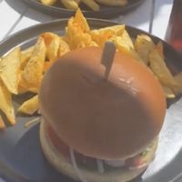 Vegan burger  at Sun Beam in Kos