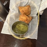 Vegetable samosa. Tasty   at Desilicious Cafe in Austin