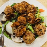 Vegan Orange veggie (tofu balls)!!   at Emperor's Palace in Cleveland