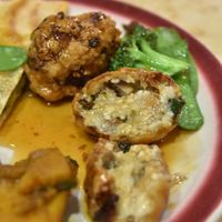 Inside of vegan "chicken" at Emperor's Palace in Cleveland