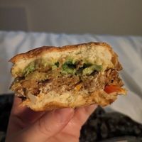 Vegan burger at Gahan House - Hub City in Moncton