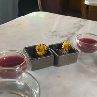 Welcome juice and raw brownie   at Joyously Raw Villas in Ubud