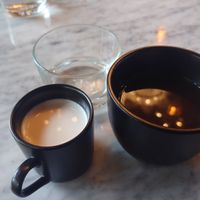 Lovely Americano with homemade Almond Milk 💚 at Joyously Raw in Ubud