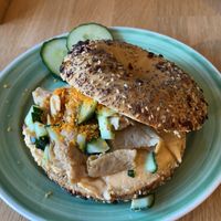 Thai sweet chilli “chicken” bagel   at Bagels & Beans in Purmerend