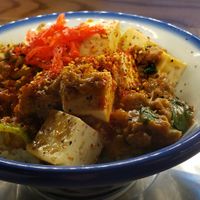 Tofu and rice bowl (has beyond meat as well) at Afuri in Toronto