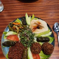 Graciously greeted by the owner. Emin, welcomed us and said "make yourself at home, what's your pleasure?". I would like you to prepare something vegan and gluten-free. Walah! Now  at Meze Moon in Chico