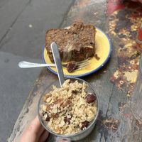 Granola and banana bread  at Café Studio in Paris