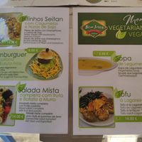 Vegan menu at Bom Jesus in Valenca