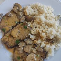 Seitan with mushroom sauce  at Bom Jesus in Valenca