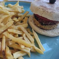 Vegan burger at Bom Jesus in Valenca