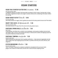 Vegan starters - April 2025 at Nok Nok Authentic Thai Food in Swansea