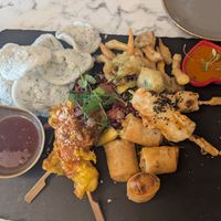 Vegan sharing platter at Nok Nok Authentic Thai Food in Swansea