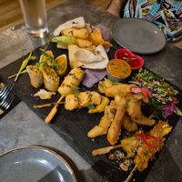 Vegan starter platter at Nok Nok Authentic Thai Food in Swansea