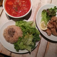 Tomato Soup Lunch with soy meat karaage at AIN SOPH.Journey in Tokyo
