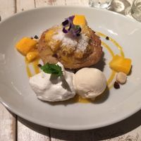 Mango and coconut pancakes - delicious at AIN SOPH.Journey in Tokyo