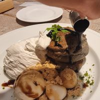 Black sesame pancakes at AIN SOPH.Journey in Tokyo