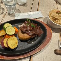 Japanese Style Hamburger Steak with Demi-Glace Sauce at AIN SOPH.Journey in Tokyo