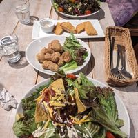Taco dinner plate and deep fried soy cutlets/ karage at AIN SOPH.Journey in Tokyo