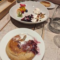 Fluffy pancakes! (Came with fruit, ice cream, jam and cream) at AIN SOPH.Journey in Tokyo