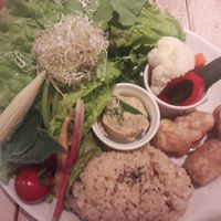 tasty salad with soy meat at AIN SOPH.Journey in Tokyo