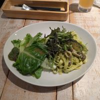 Genovese pasta (gluten free rice pasta) at AIN SOPH.Journey (Shinjuku) in Tokyo