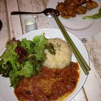 mushroom dish with a side of deep fried mock meat at AIN SOPH.Journey in Tokyo